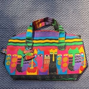 Laurel Burch Multicolor Cat Design Tote